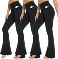 3 Packs Leggings with Pockets for Women - Soft High Waist Tummy