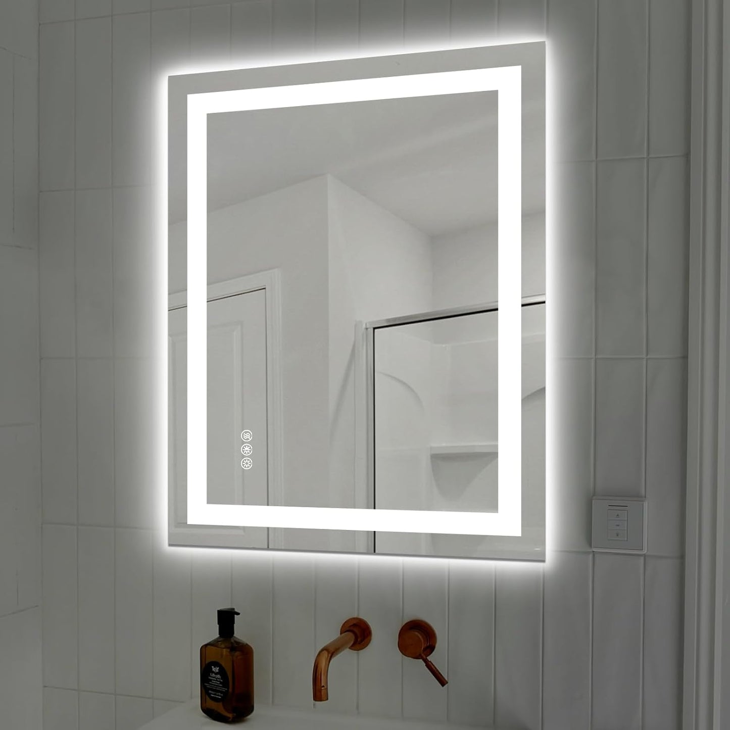 28X36 LED Bathroom Mirror with Lights, Anti-Fog, Dimmable