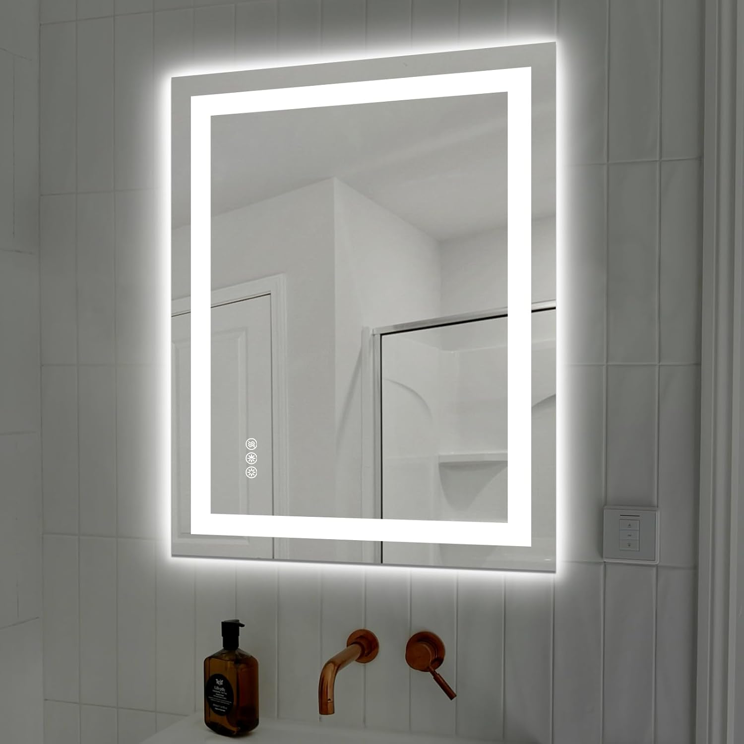 28X36 LED Bathroom Mirror with Lights, Anti-Fog, Dimmable