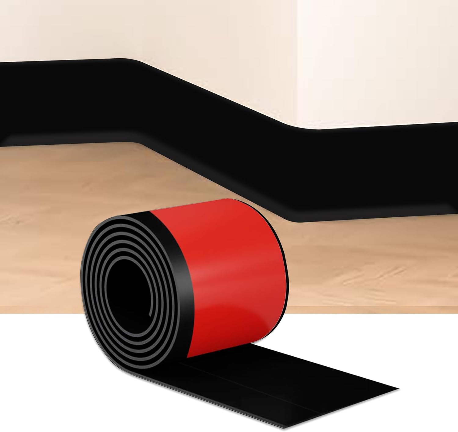 Black Wall Molding Trim 3 Inch x 40 Feet for Home Decoration