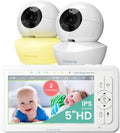 Babysense 5 in HD Split-Screen Baby Monitor - 2 Cameras, Night Vision