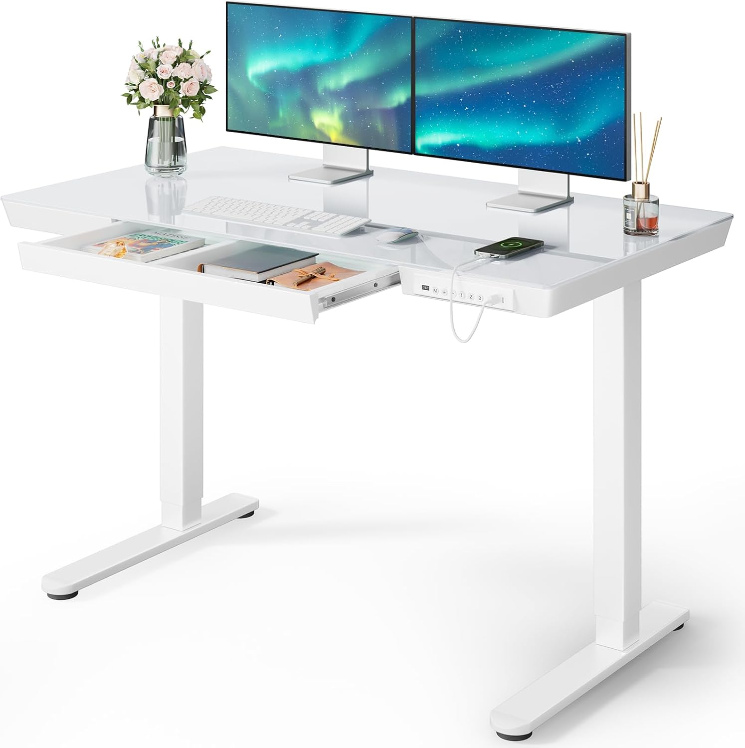 Height Adjustable Electric Standing Desk - Efficient Space Saver