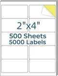 2 in x 4 in Mailing Labels 5000 Pack - High Quality Address Labels