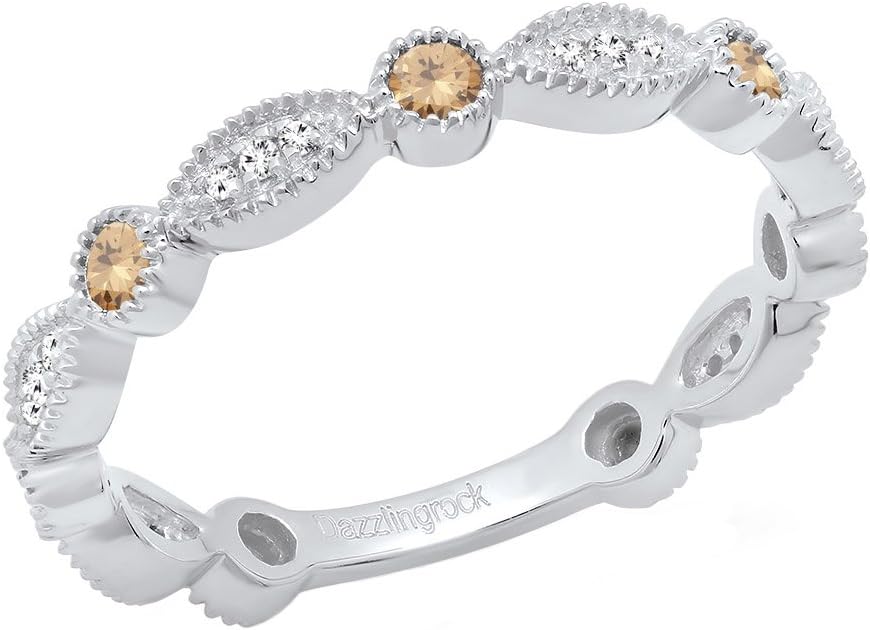 Dazzlingrock Collection 7 Stone Stackable Wedding Band Ring