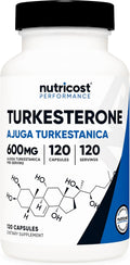 Turkesterone Dietary Supplement 600mg, 120 Capsules - Strength