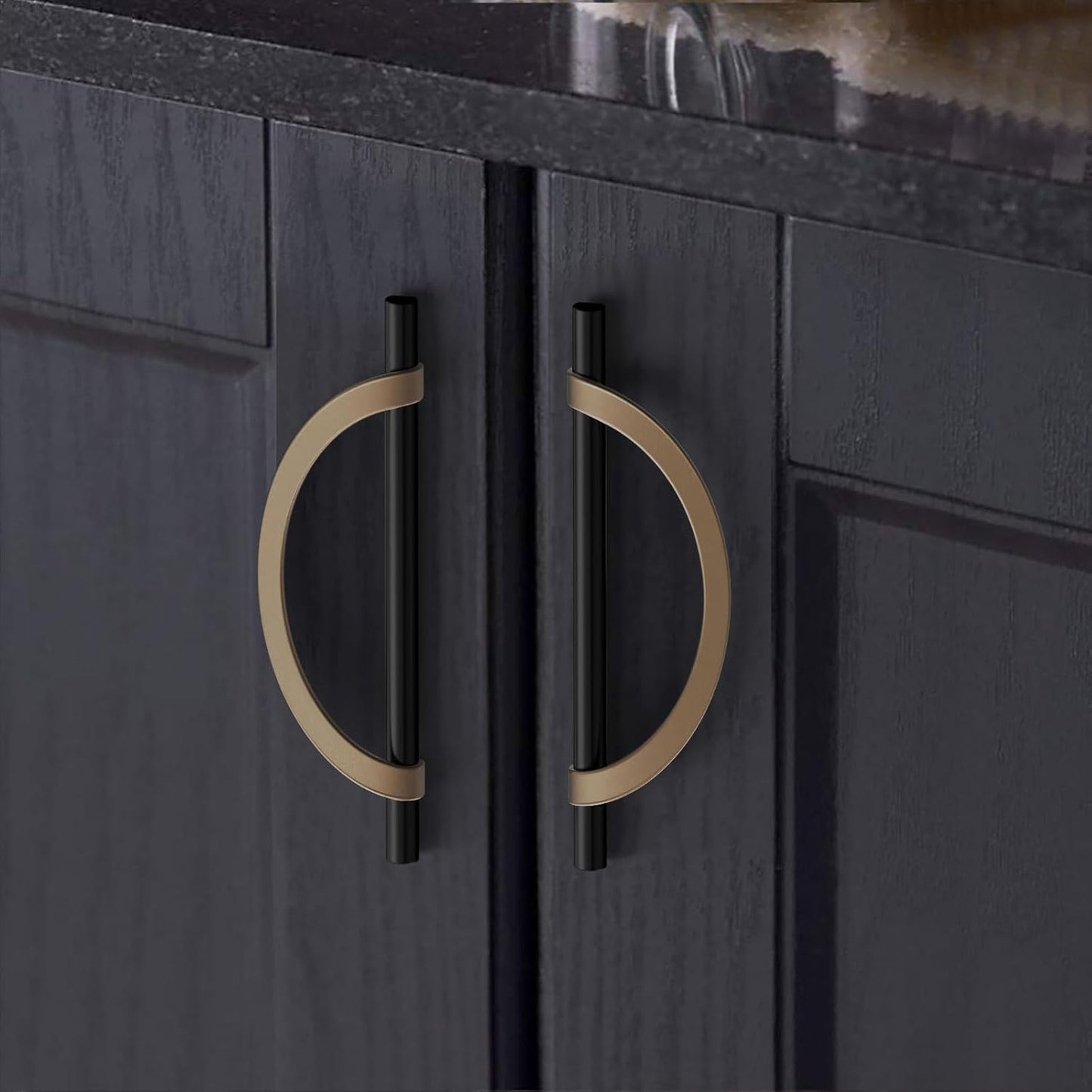 Stylish 5 Inch Hole Centers Cabinet Pulls in Champagne Bronze