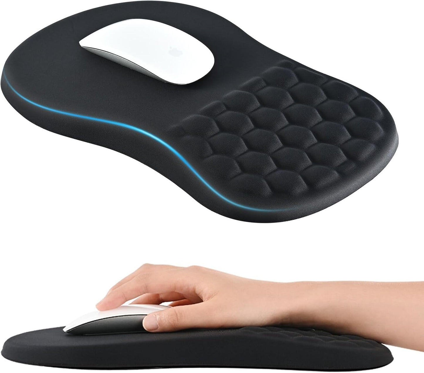 Ergonomic Mouse Pad with Memory Foam Wrist Rest - Pain Relief Design