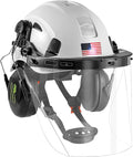 Forestry Safety Helmet with Clear Visor and Ear Muffs for Protection