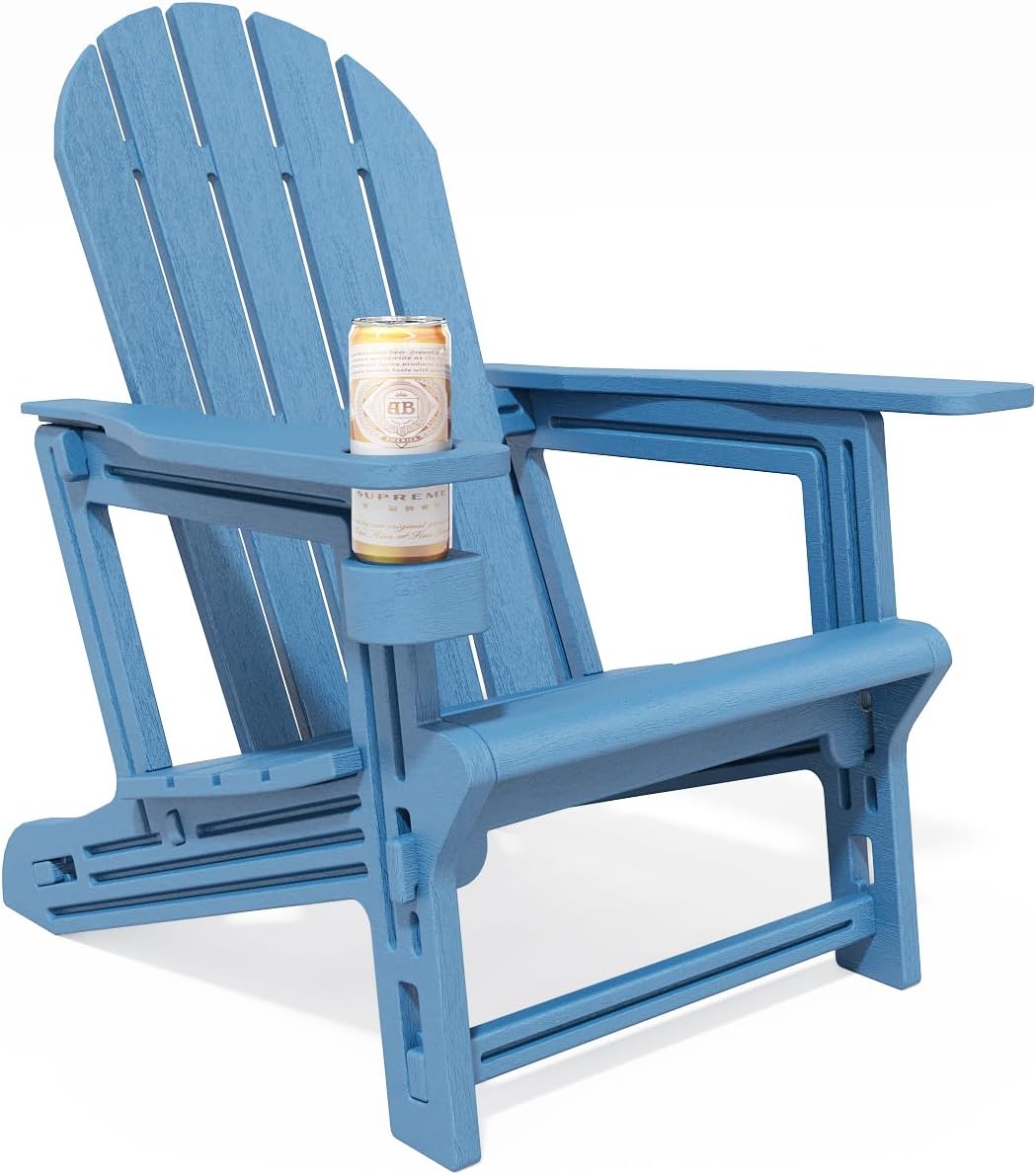 Adirondack Chair with Tool-Free Assembly for Outdoor Comfort