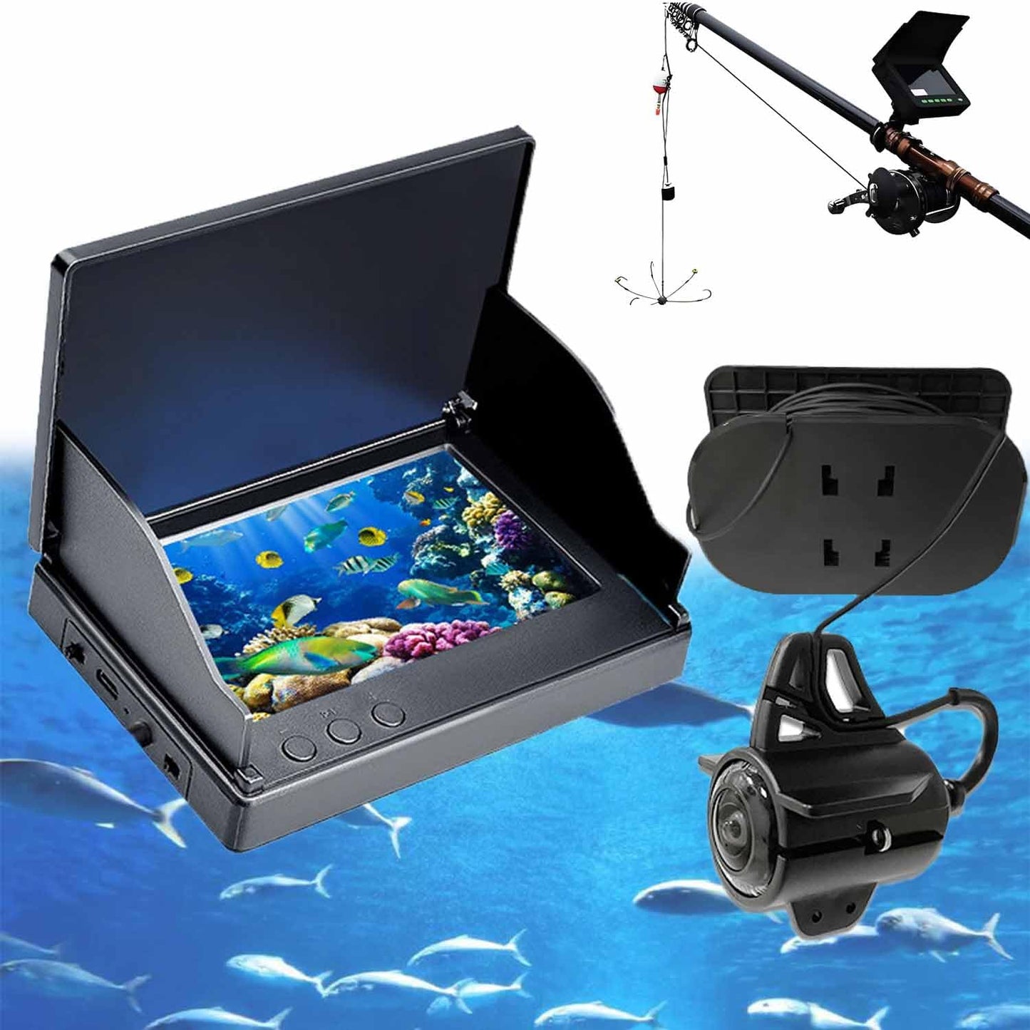 4K Underwater Fishing Camera - Night Vision, HD Screen, Waterproof