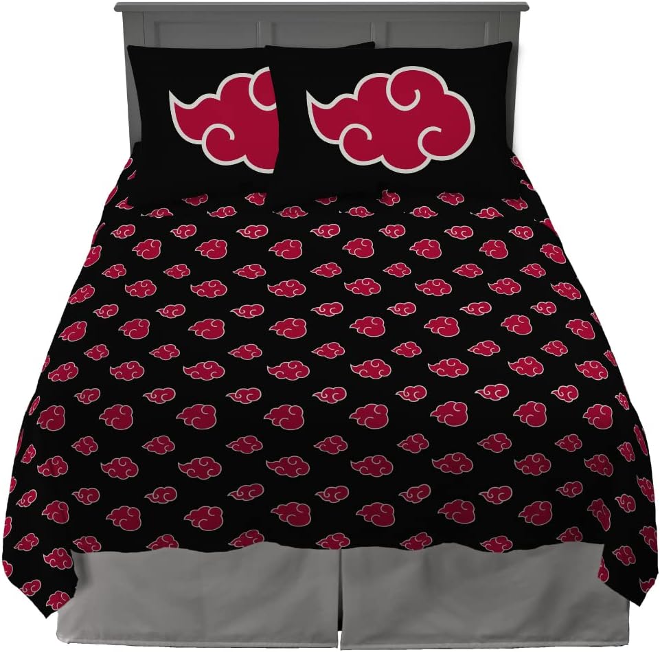 Naruto Akatsuki Anime Bedding Super Soft Microfiber Queen Set