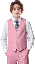 Boys Pink Slim Fit Suit Set for Teens and Toddlers - Formal Wear