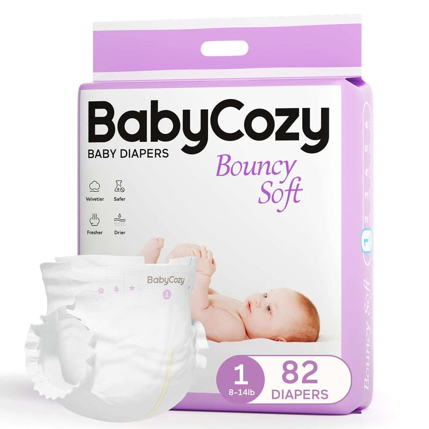 Babycozy Hypoallergenic Disposable Diapers, Gentle on Sensitive Skin
