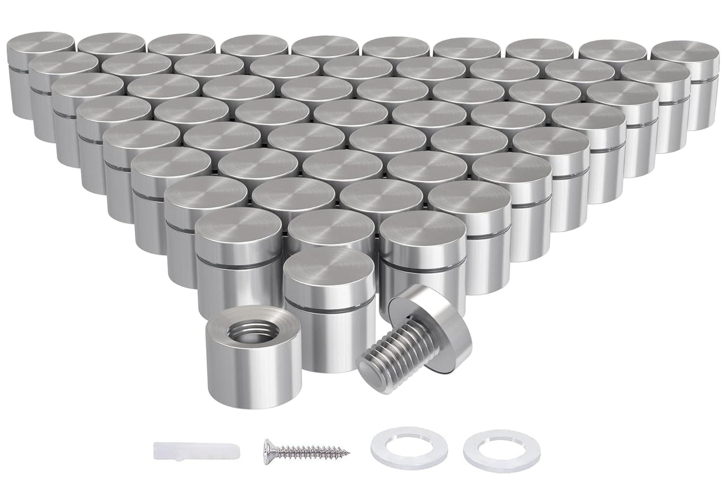 Stainless Steel Standoff Screws for Acrylic Signs - 50-Pack
