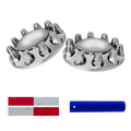 Chrome Dome 2 Front Semi Truck Axle Cover Kit with Lug Nut Covers