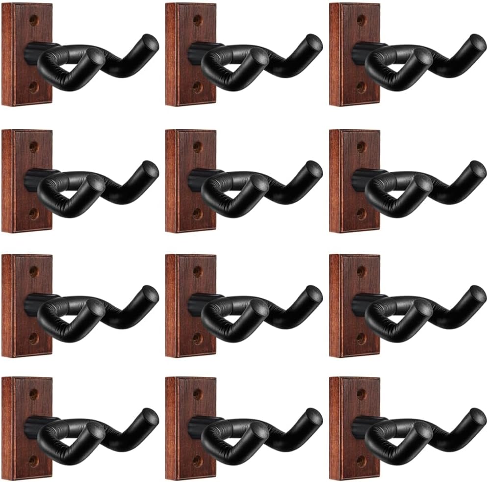 WOGOD Wood Guitar Wall Mounts - 12 Pack