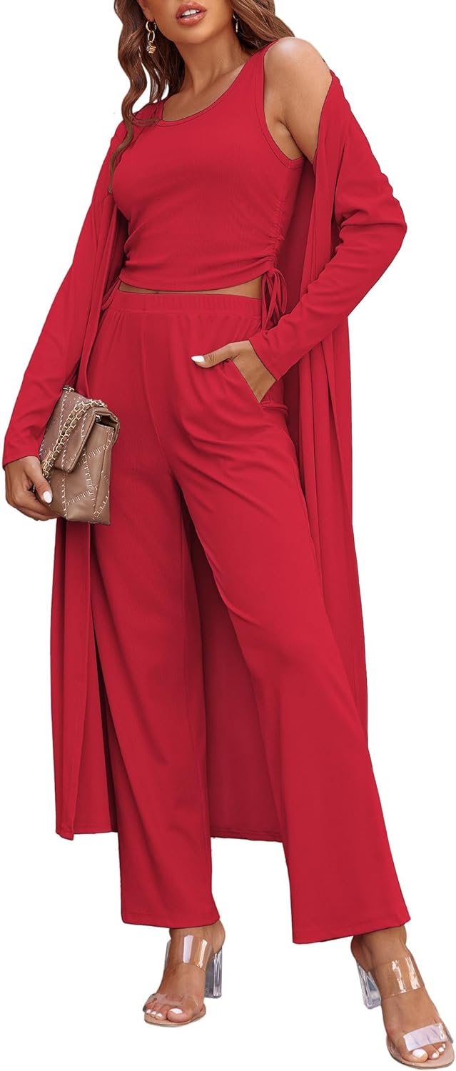 Ekouaer Women's 3 Piece Lounge Set for Ultimate Comfort