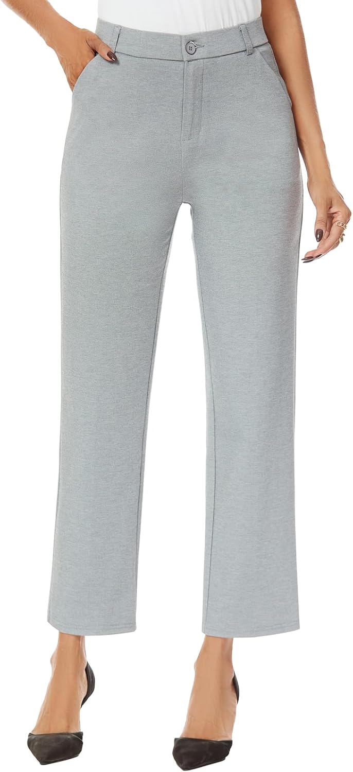 iChosy Women's Straight Leg Dress Pants for Office and Casual Wear