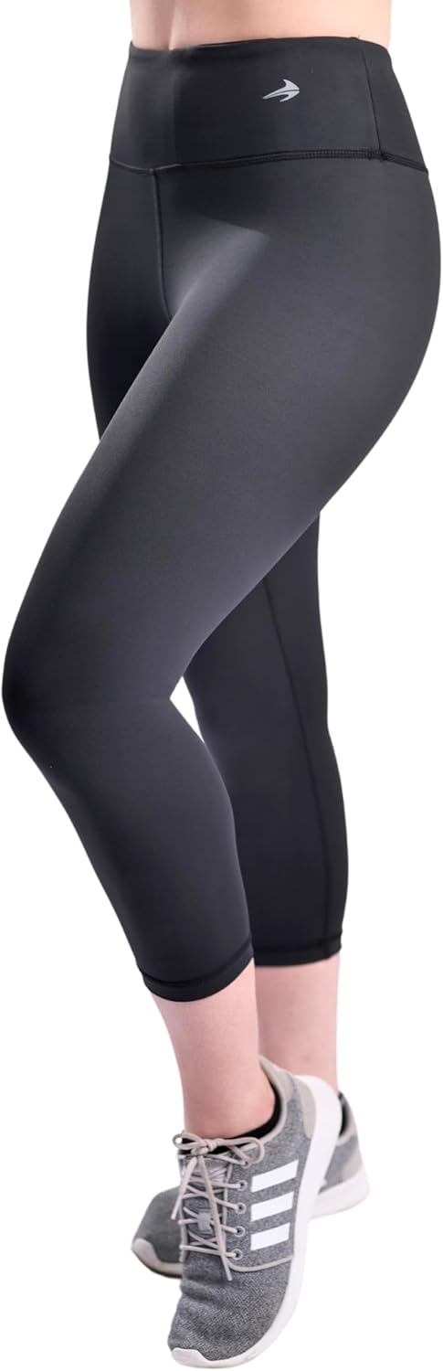 CompressionZ High Waisted Capri Leggings for Women Tummy Control