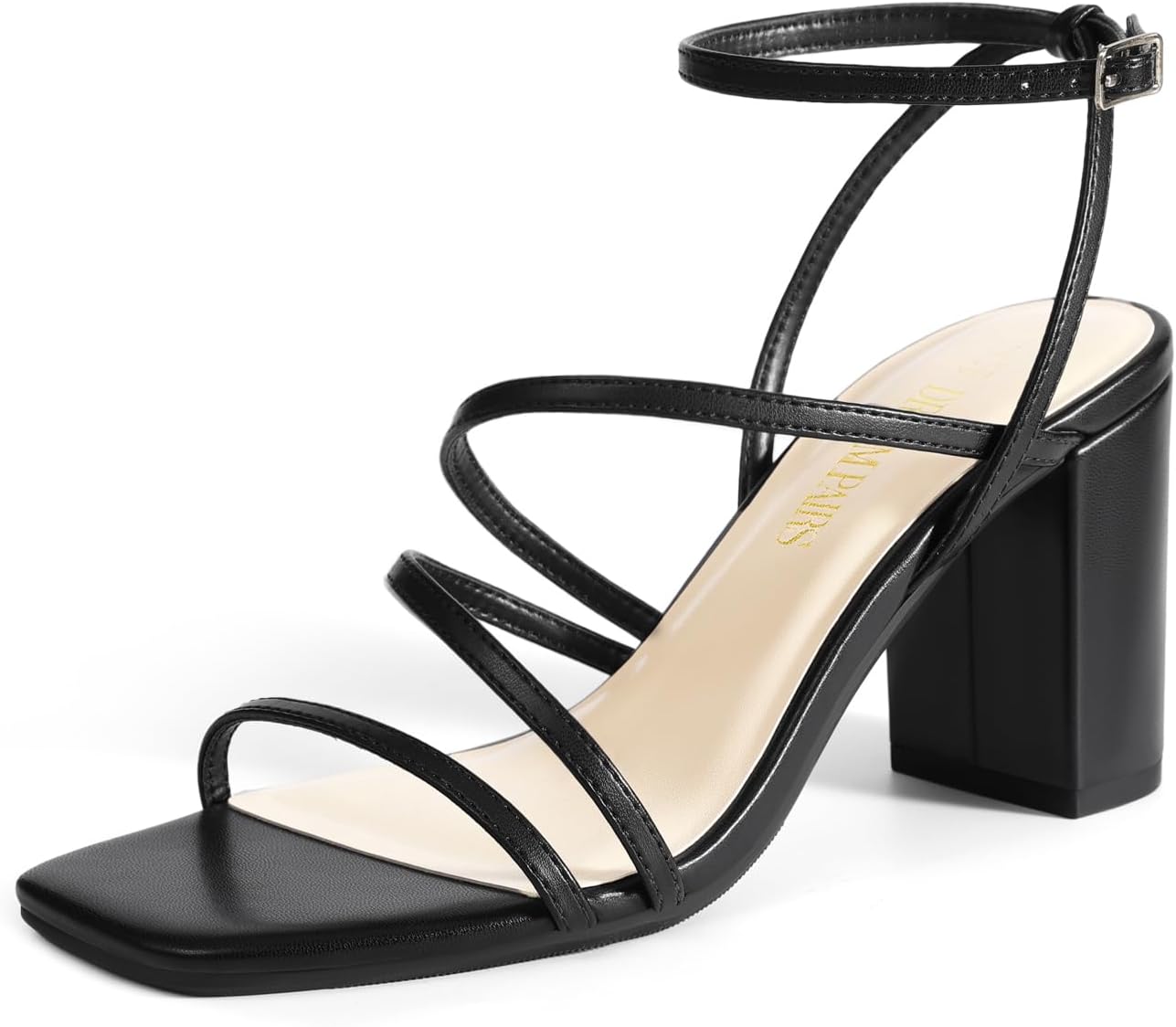 DREAM PAIRS Women's Chunky Block Strappy Open Toe Heels