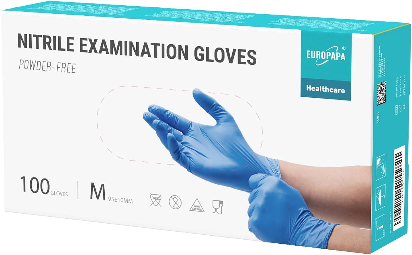 EUROPAPA Nitrile Gloves: 100 Pack | Superior Protection