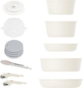 Ceramic Coating 5-Piece Stackable Cookware Set - Detachable Handles
