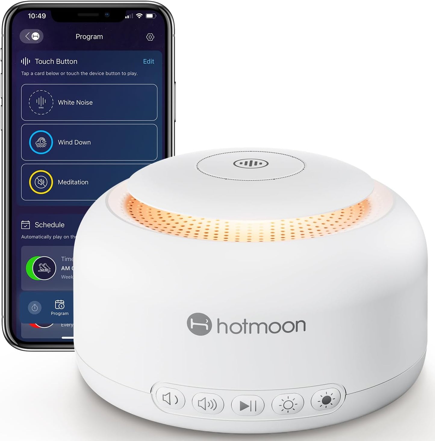 Hotmoon Smart White Noise Machine with 48 Soothing Sounds