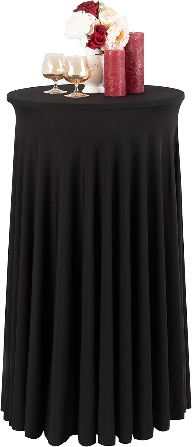 Black Spandex Cocktail Table Skirt | Your Magic Moment