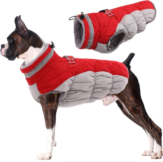 Lelepet Dog Coat Waterproof Winter Jacket for Medium Dogs