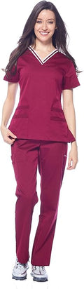Dagacci Medical Uniform Women's Scrubs Set 4-Way Stretch Split
