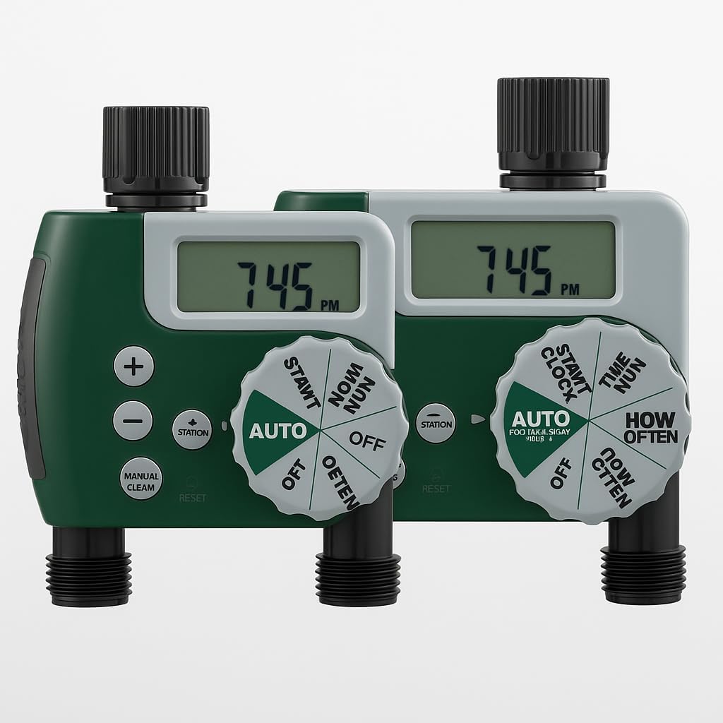 2-Pack Digital Hose Faucet Timer for Efficient Watering