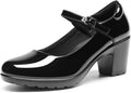 DREAM PAIRS Women's Chunky Low Block Heels Mary Jane - Supportive Work