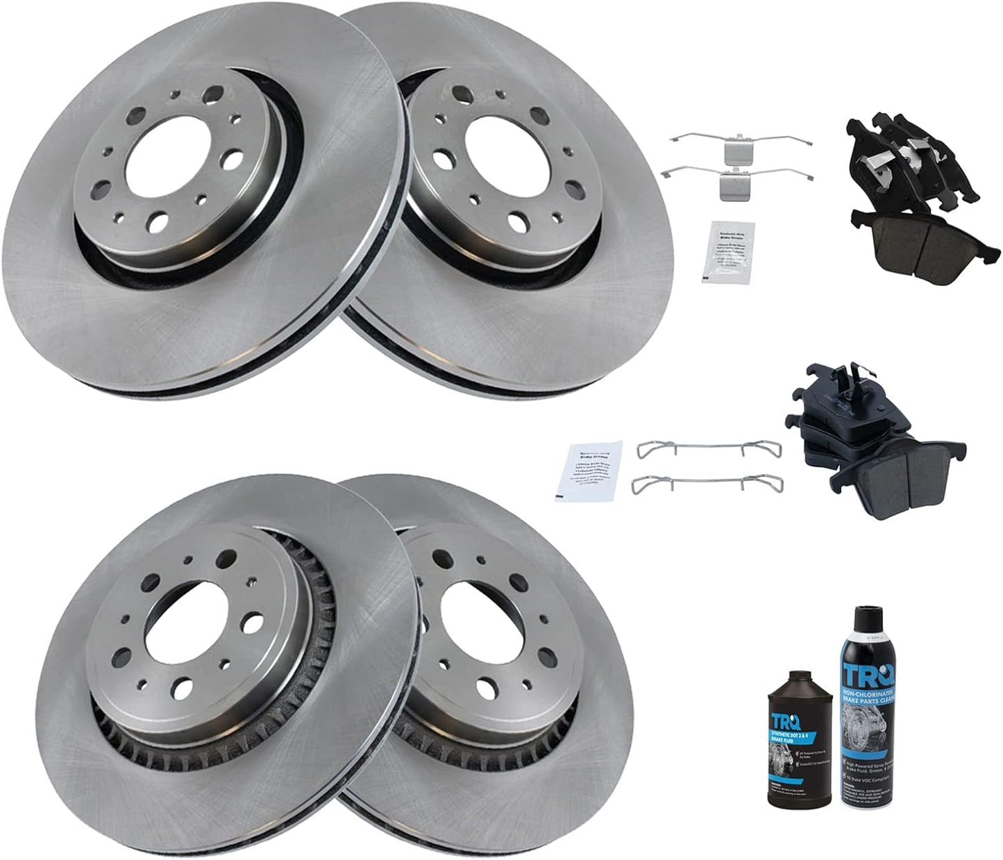TRQ Brake Pad & Rotor Kit for 2003-2014 Volvo XC90 Vehicles