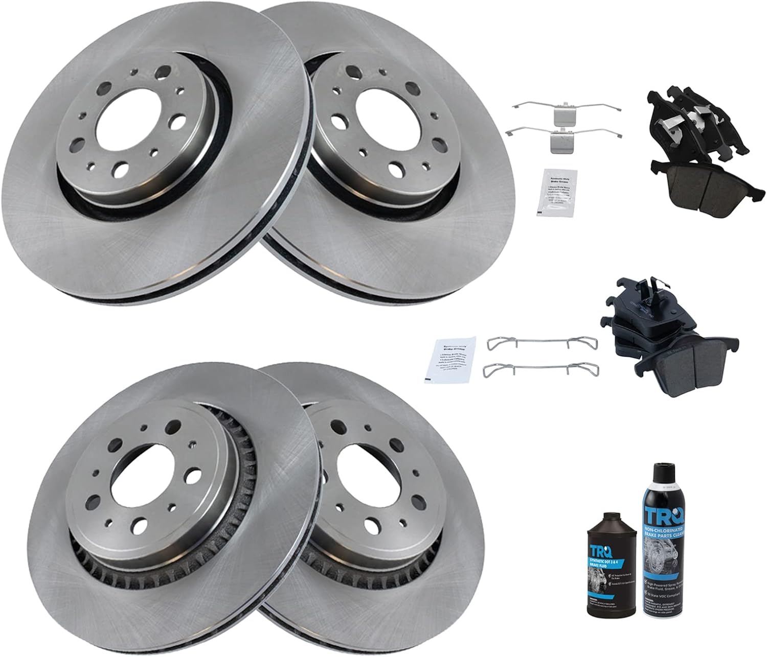 TRQ Brake Pad & Rotor Kit for 2003-2014 Volvo XC90 Vehicles
