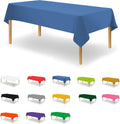 Blue Disposable Plastic Tablecloth for Rectangle Tables - 48 Pack