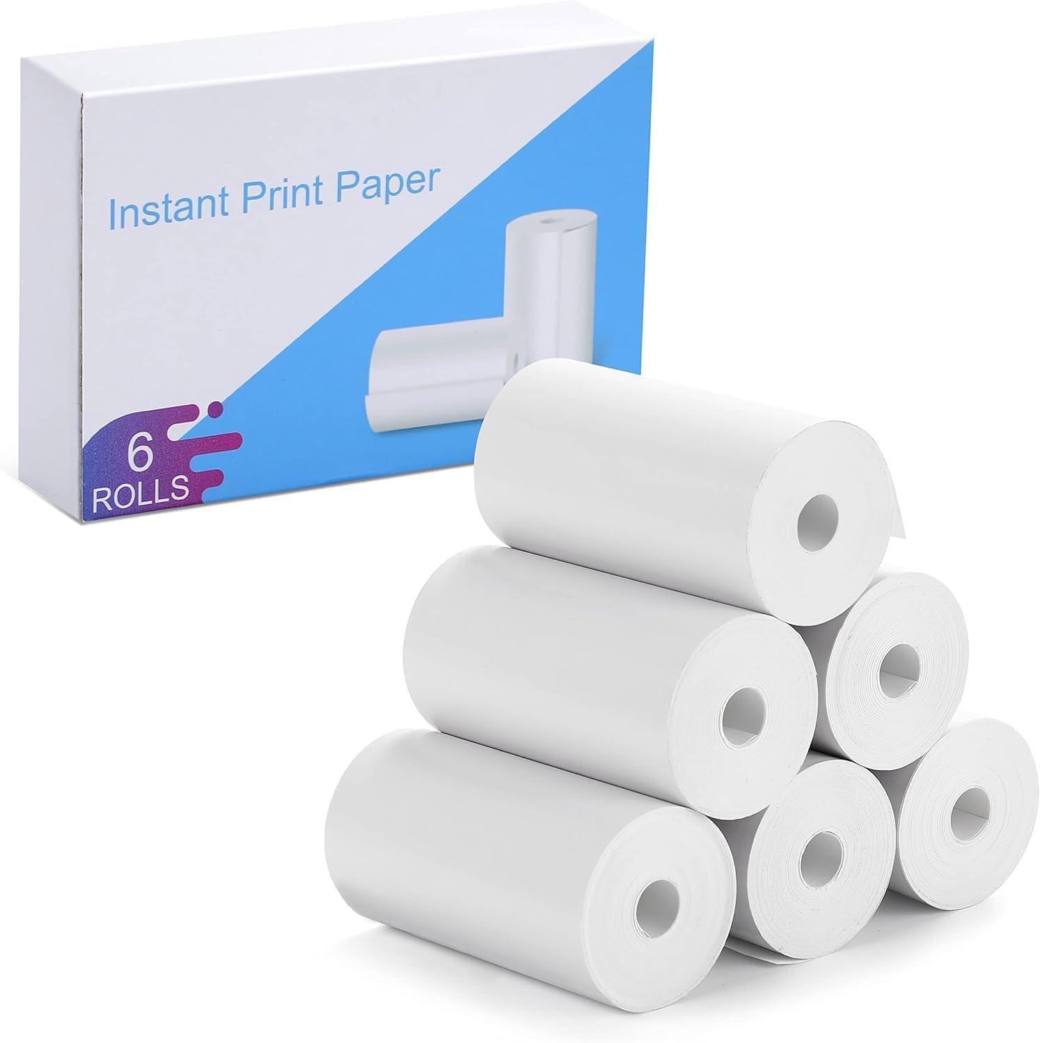TIATUA Kids Camera Paper Refill - 6 Rolls Fun Printing