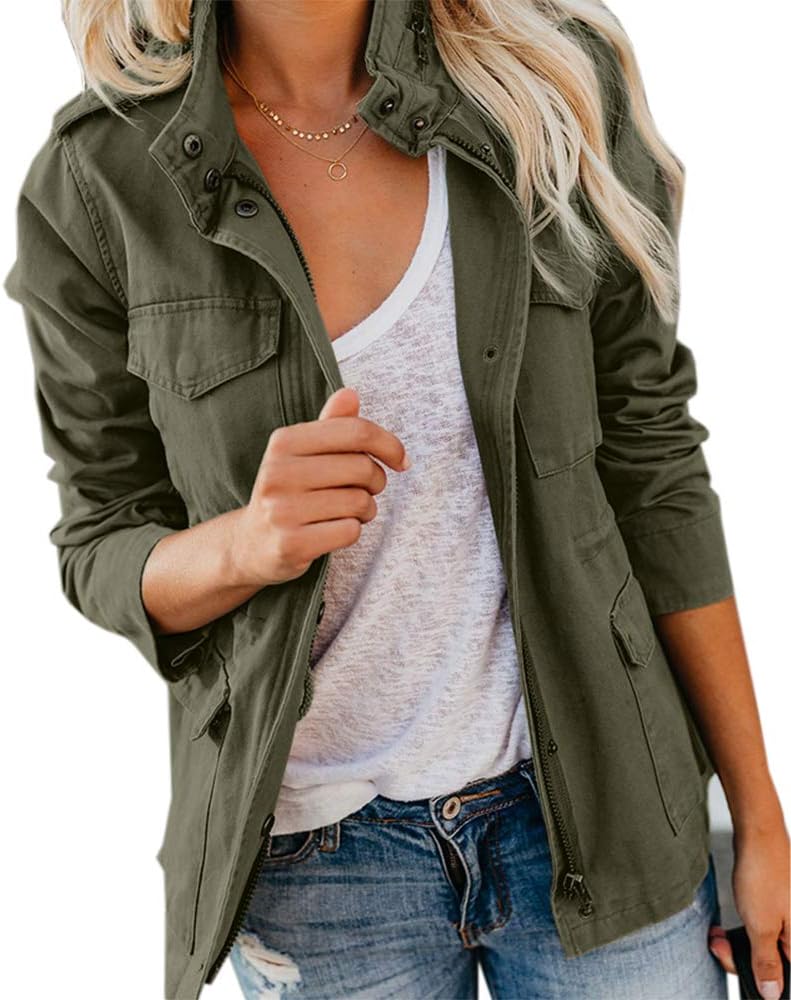 Soulomelody Women Military Anorak Jacket for Stylish Comfort