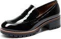DREAM PAIRS Women's Platform Chunky Heeled Loafers - Comfortable Work