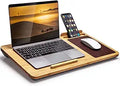 Lap Desk Bamboo Laptop Lap Desk with Vent Holes - Built-in Mouse Pad