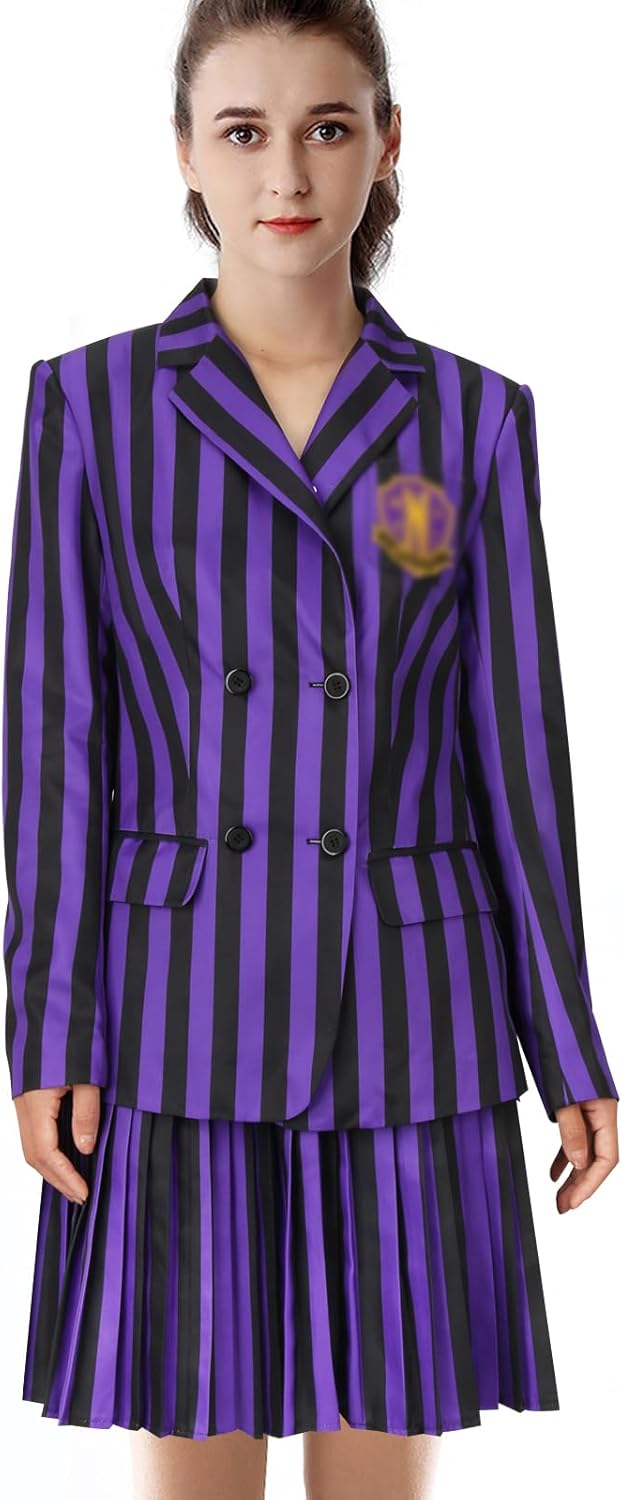 Women Costume School Uniform Pleated Skirt for Halloween Fun