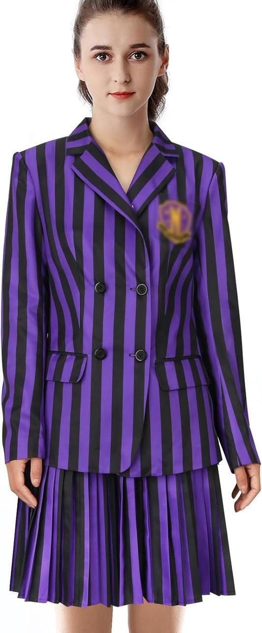 Women Costume School Uniform Pleated Skirt for Halloween Fun