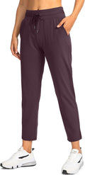 Women's 7/8 Stretch High Waisted Pants - 4 Pockets for Golf & Travel