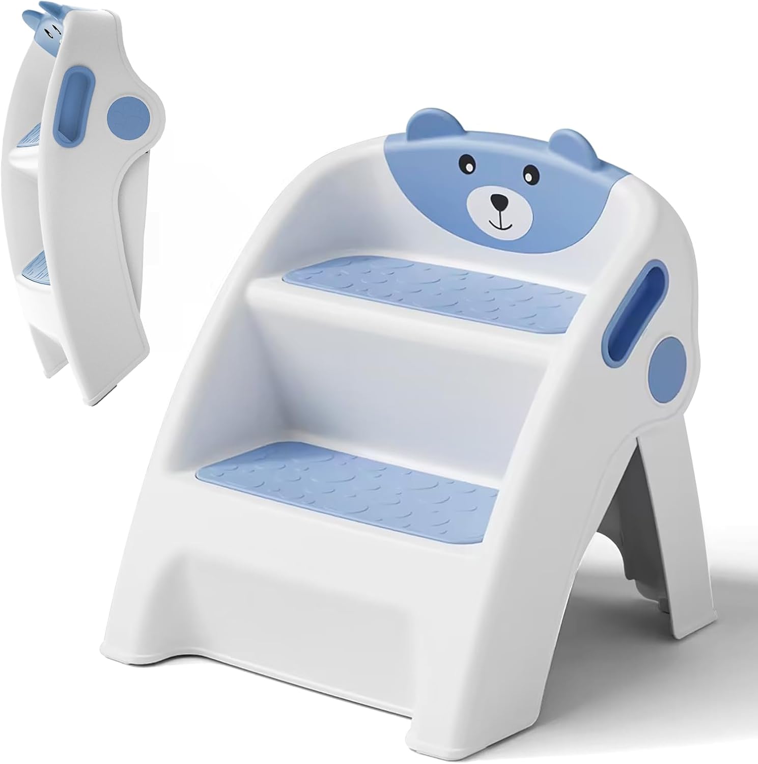Toddler Step Stool Foldable 2 Step for Kids - Safe and Sturdy