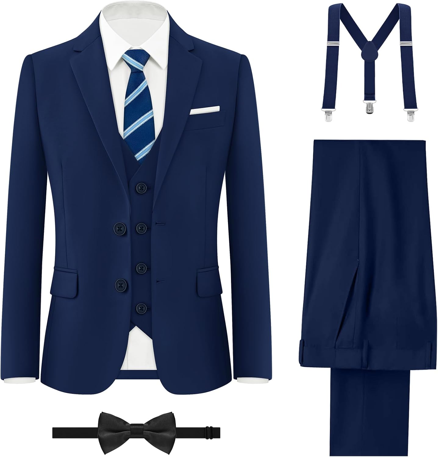 Boys' Formal Suits Set with Suspenders for Every Occasion