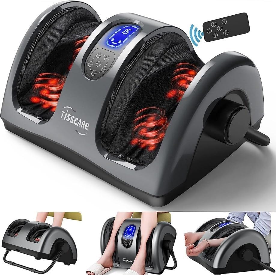 TISSCARE Shiatsu Foot Massager with Heat for Pain Relief