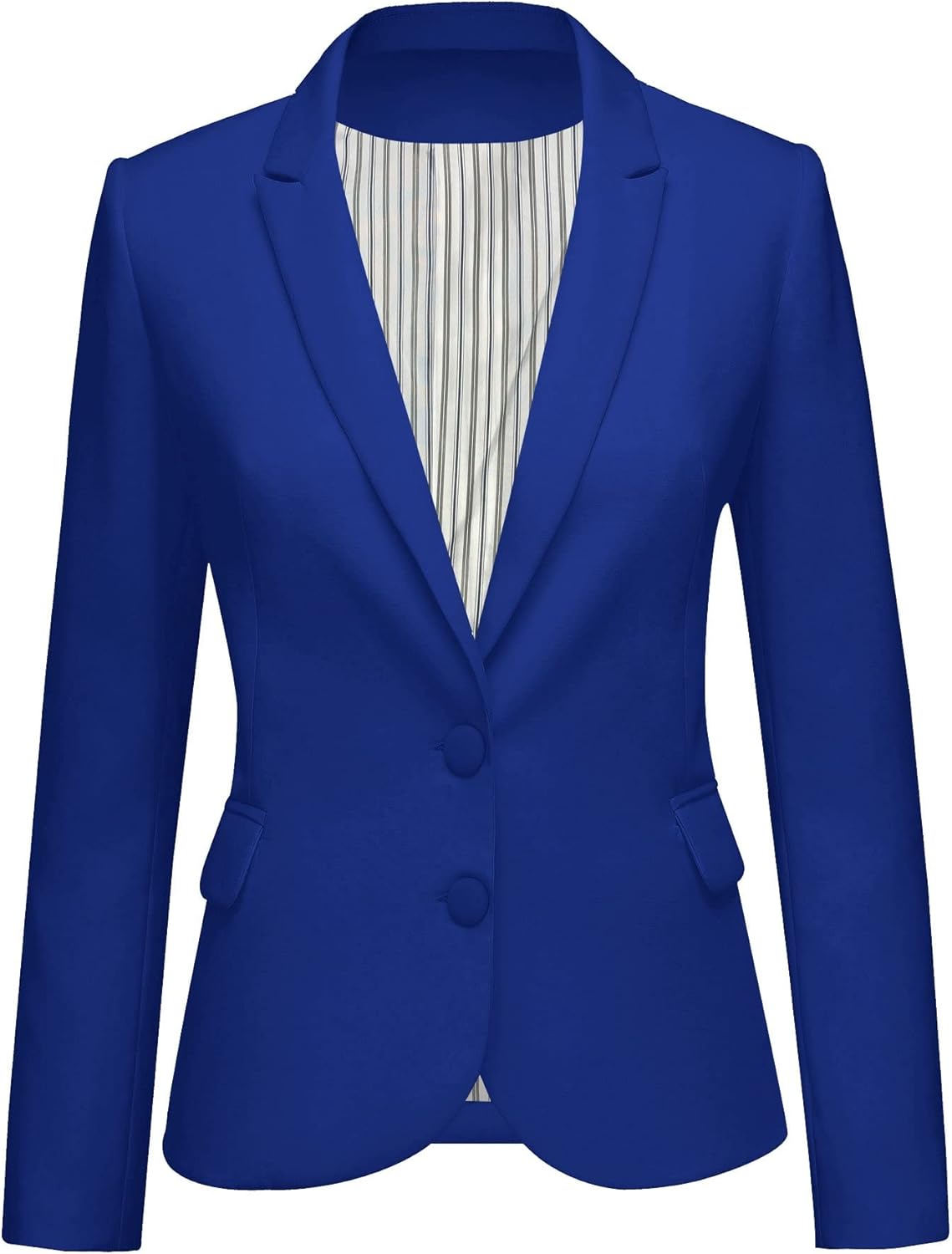 Notched Lapel Pockets Button Blazer Jacket for Women Work