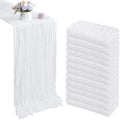 12 Pack 10FT White Cheesecloth Table Runner 35x120 in - Rustic Boho