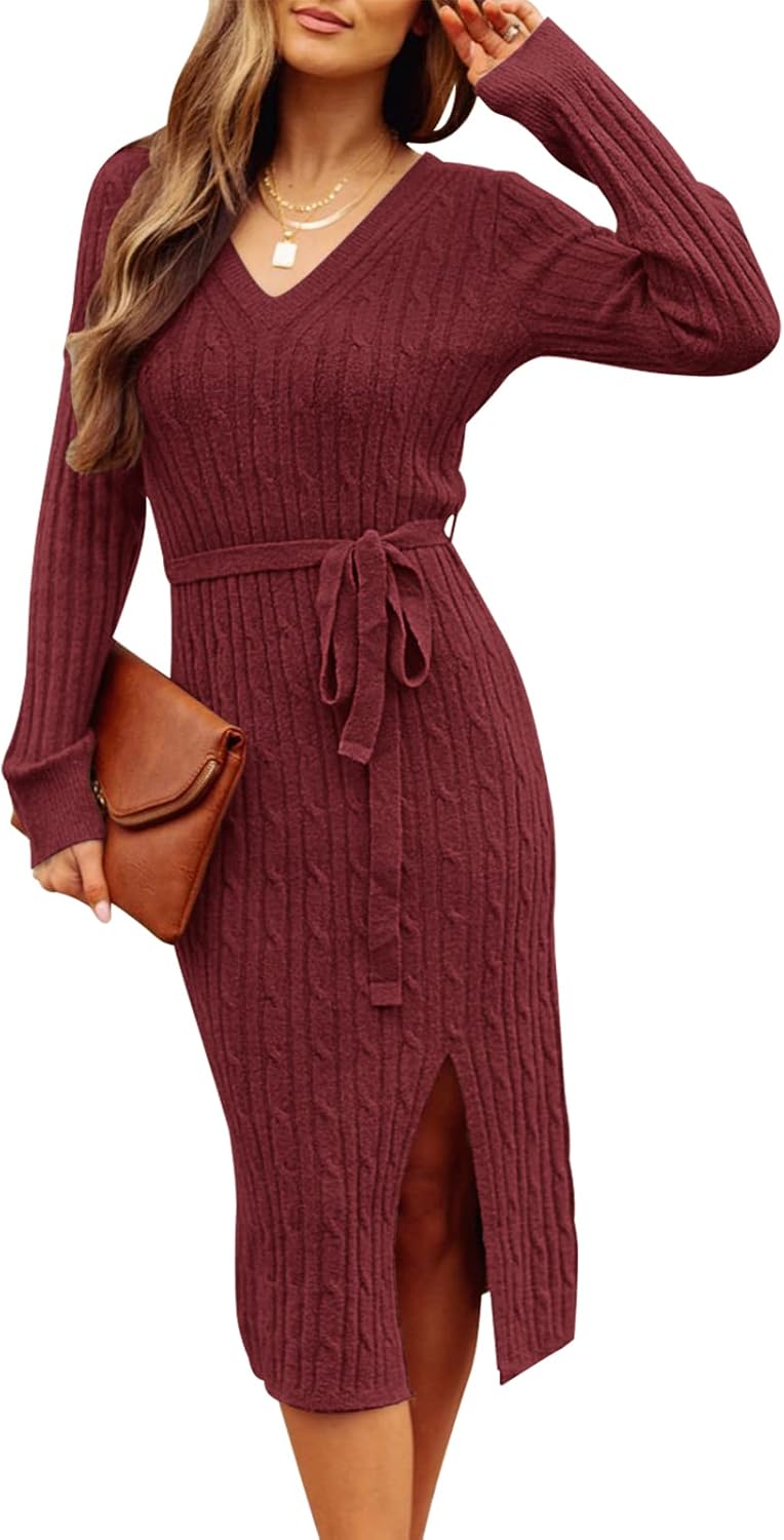 Stylish Women's Long Sleeve Bodycon Sweater Dress for 2025