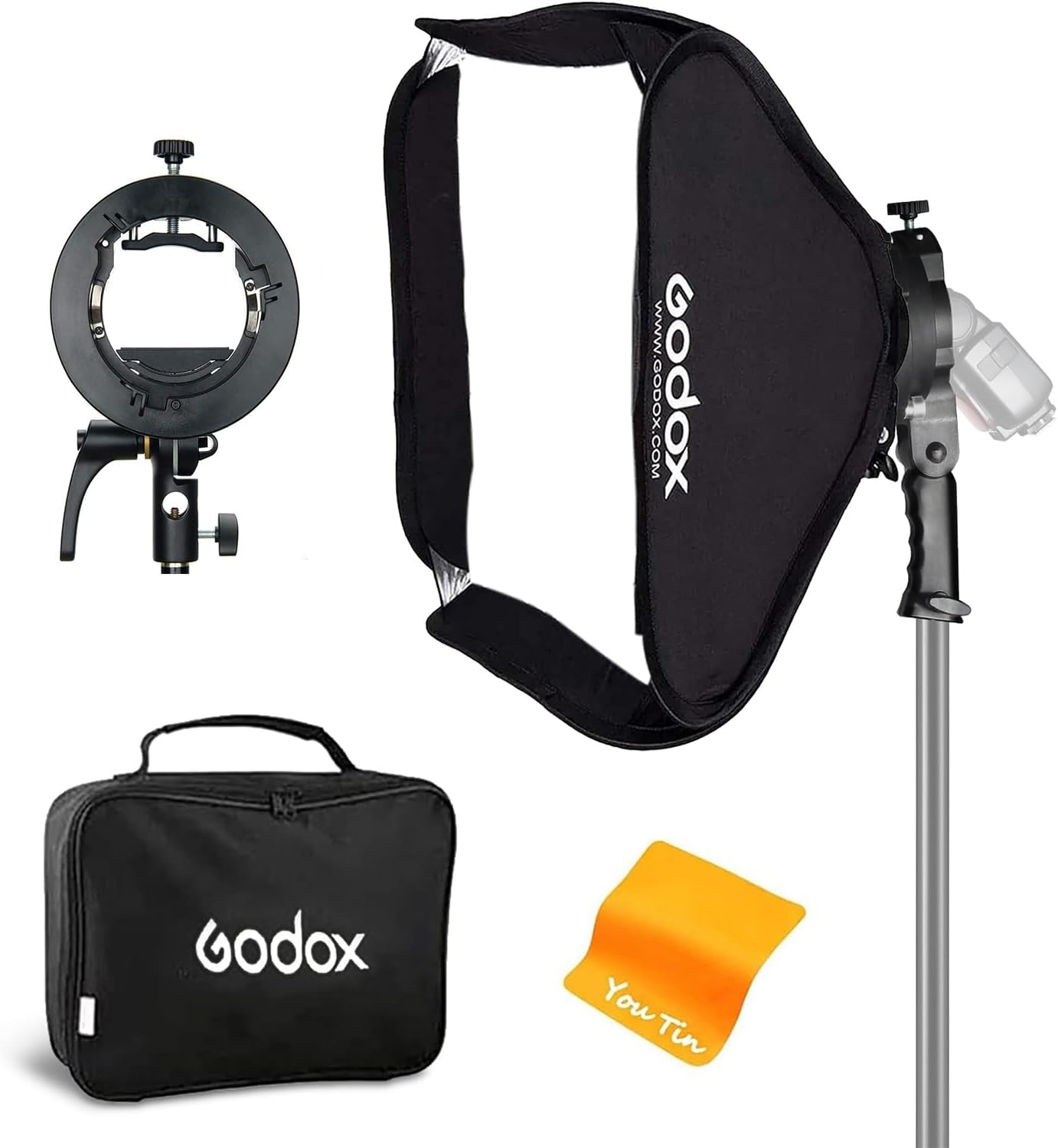 Godox Softbox 24in x 24in with S2 S-Type Speedlite Bracket