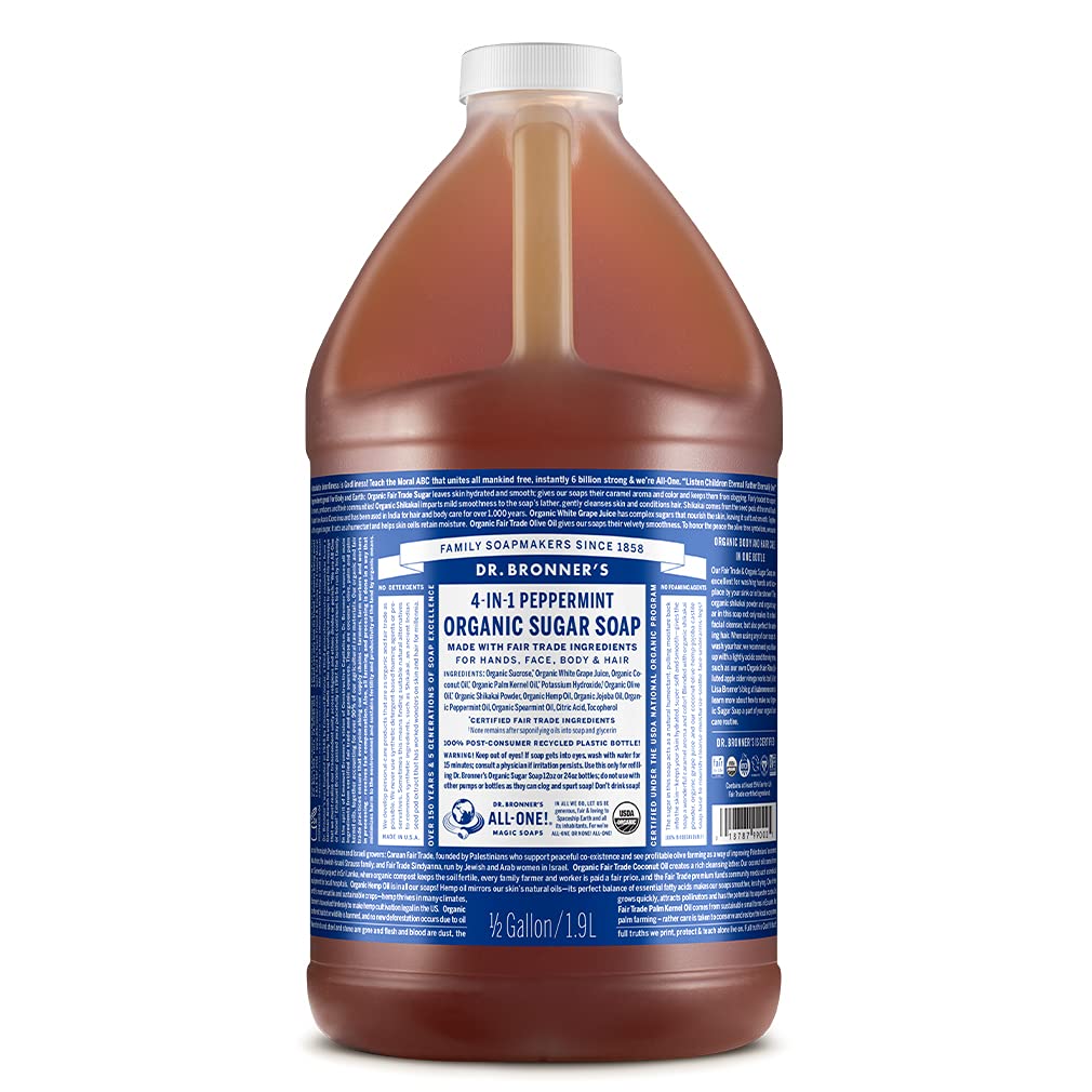Dr. Bronner's Organic Sugar Soap: Refreshing Peppermint Clean